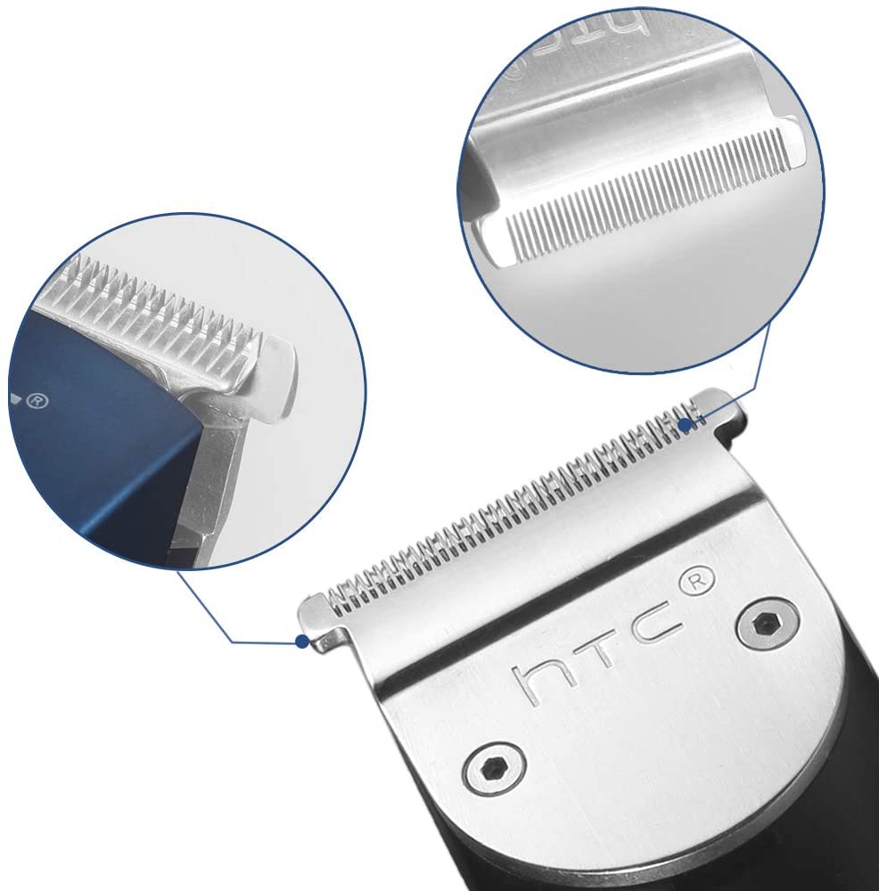 HTC – tondeuse à cheveux électrique pour hommes, Kit de tondeuse à barbe étanche avec chargeur USB