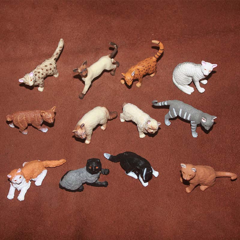 Simulation Pet Kleine Tier Katzen Modell Nette Mini Ägyptischen Mau Türkische Angora Abyssinian Miniaturen Action Figur Figuren Spielzeug