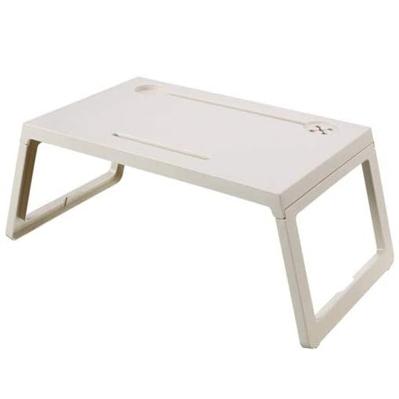 Justerbart bord laptop seng ， sammenleggbart stativ bord bord skuff seng ， sovesal runde skrivebord bærbar bok lesebrett stå bord: beige