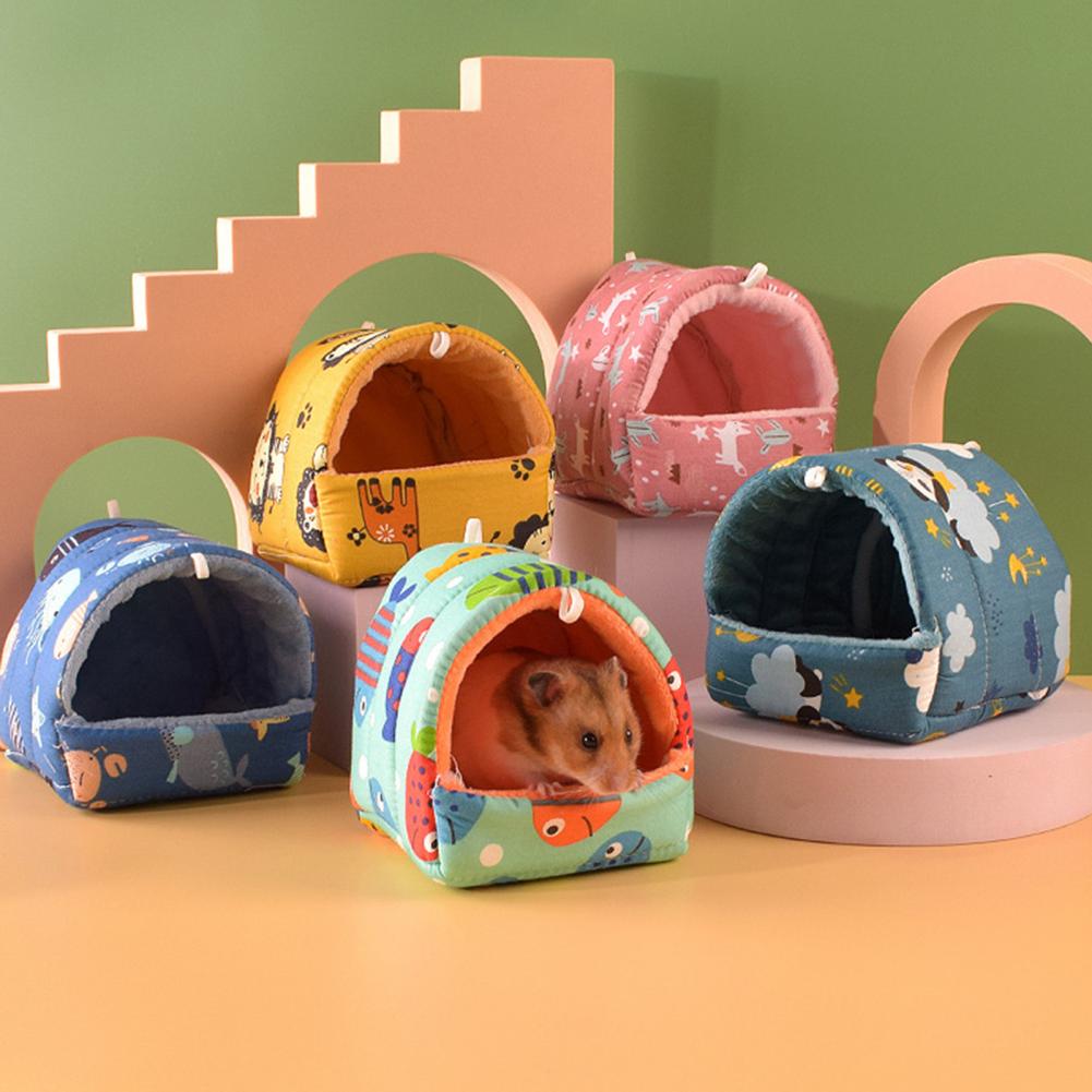 Guinea Pig Nest Hamster House Cute Cage Rabbit Squirrel Winter Warm Mat Hamster House Small Animal Sleeping Bed Pet Hanging Cage