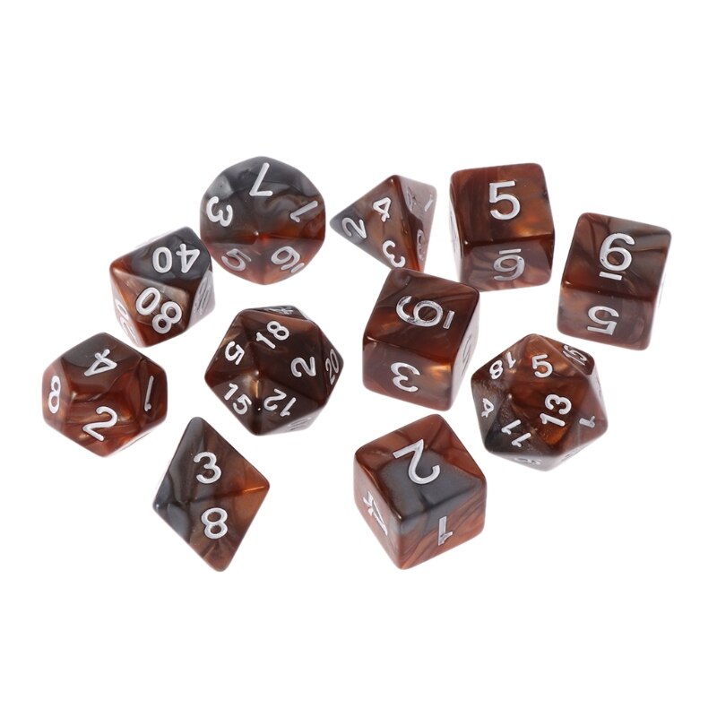 11 pces dados d4 d6 d8 d10 d12 d20 para rpg dnd & d conjunto