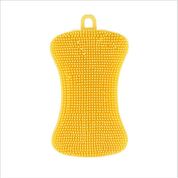 3 Colors Silicone Sponge Hygiene Hero Sponge Non-Stick for Kitchen DIY Home DRY: Yellow