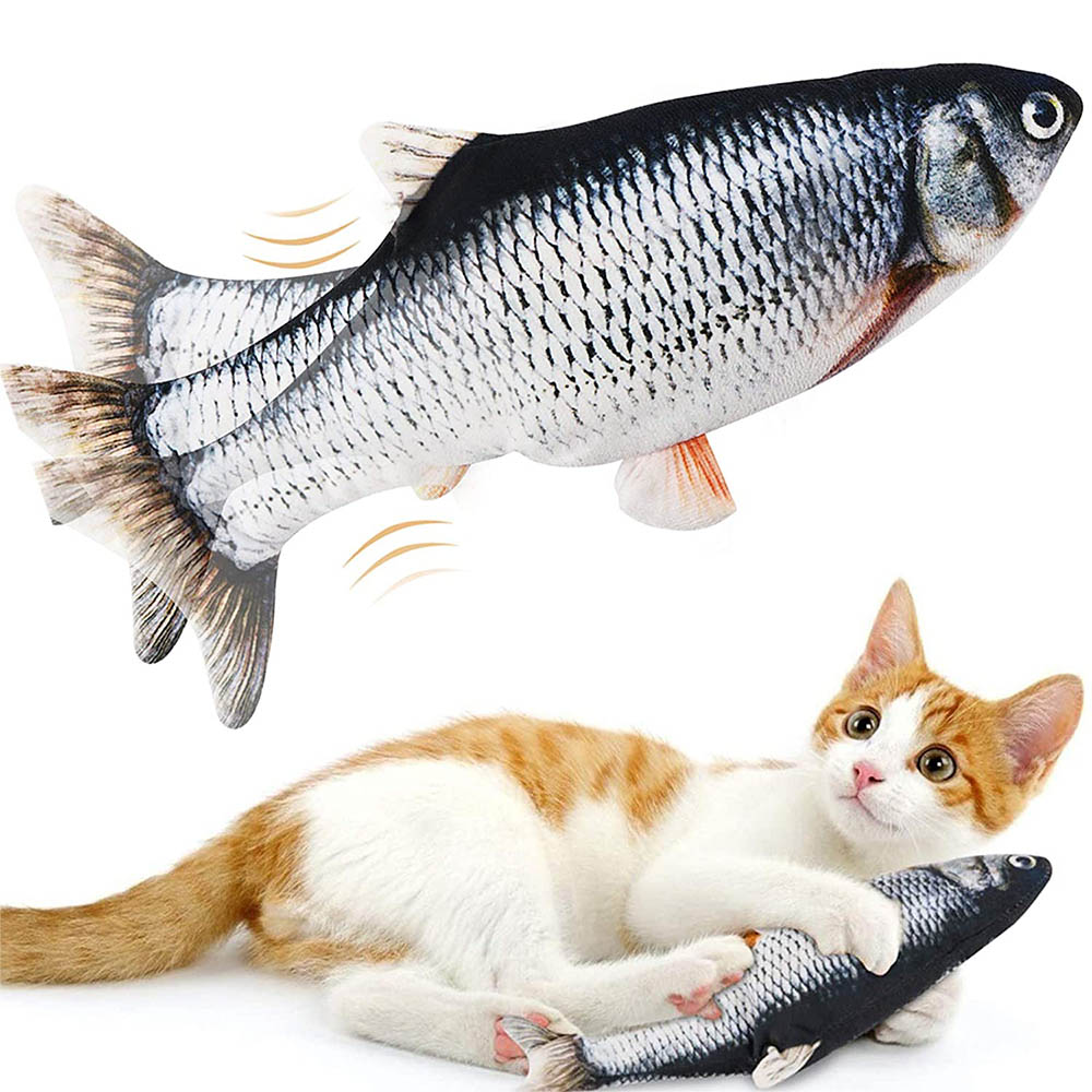 Floppy fish kattleksak rörlig fiskleksak för katter interaktiv floppande katt kicker fisk leksak dans vicka fisk kattmynta leksaker