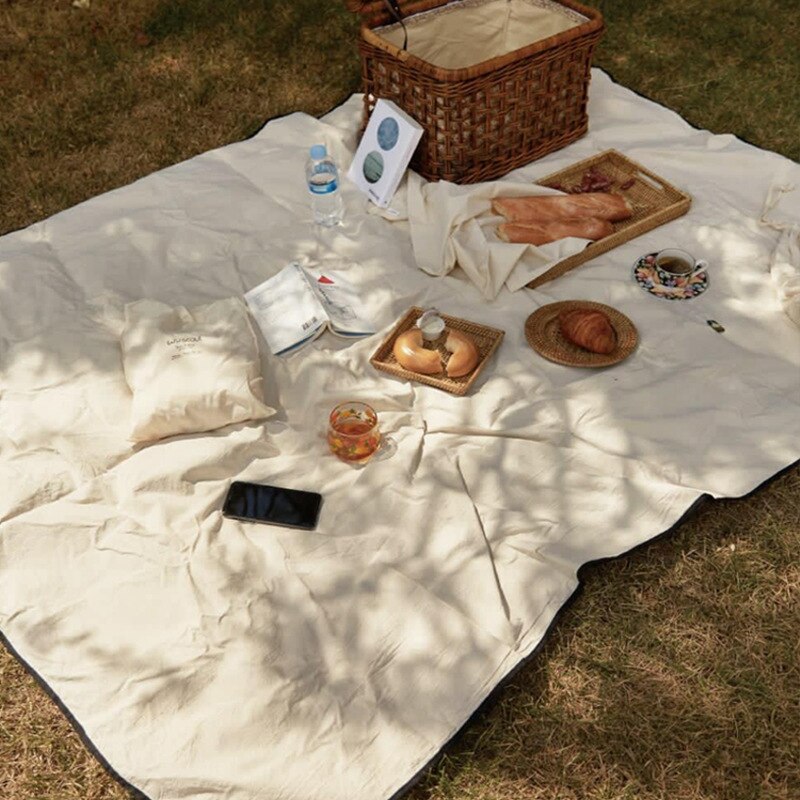 Picnic mat ins wind cotton hemp mat outdoor portable picnic cloth pastoral Japanese outing spring outing picnic mat