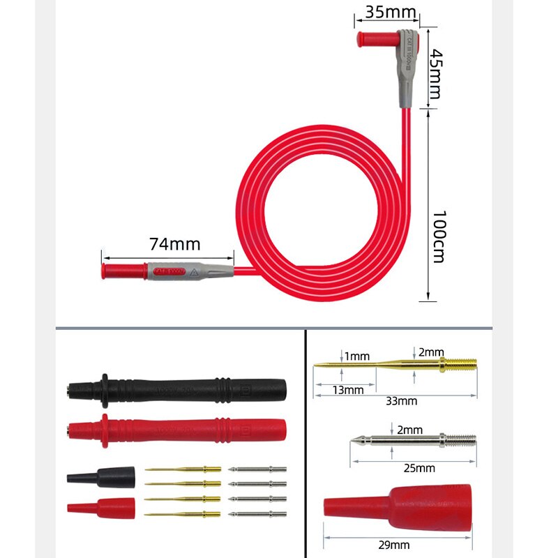 Multifunctionele Multimeter Test Kit Test Lead Kit Probe Banana Plug Naar Hook Kabel Vervangbare Multimeter Probe Test draad