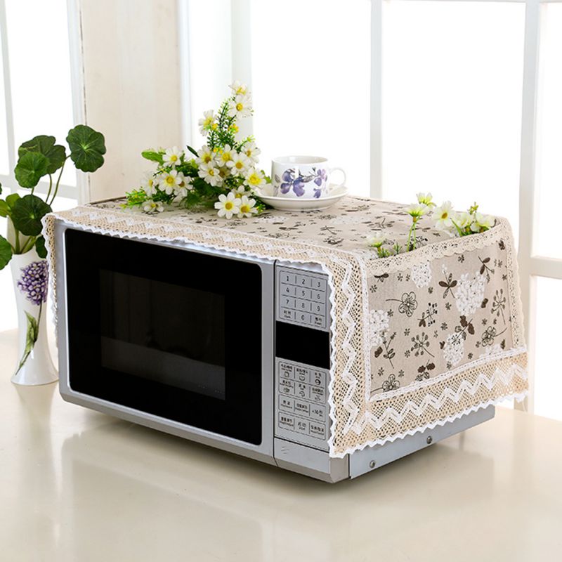 Microwave Cover Flower Language Green Oven Dust Cover