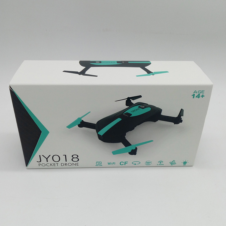 Jr018 rc 720p bil droner med hd kamera rc helikopter foldbar mini drone fpv quadcopter fly selfie drone foldbar drone: Med æske 30w