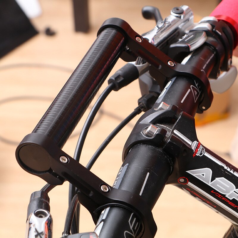 Alargador de manillar de bicicleta, tubo de carbono de 15CM, soporte para Faro de bicicleta de montaña, accesorio soporte para linterna