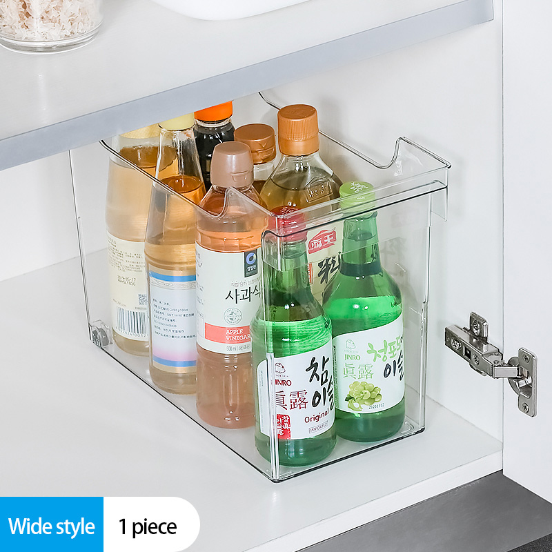 Cabinet Storage Rack Box Basket With Pulley Wheel Kitchen Sink Refrigerator Organizer Fruits Vegetables Pots Lid Containers: 1 Wide Box