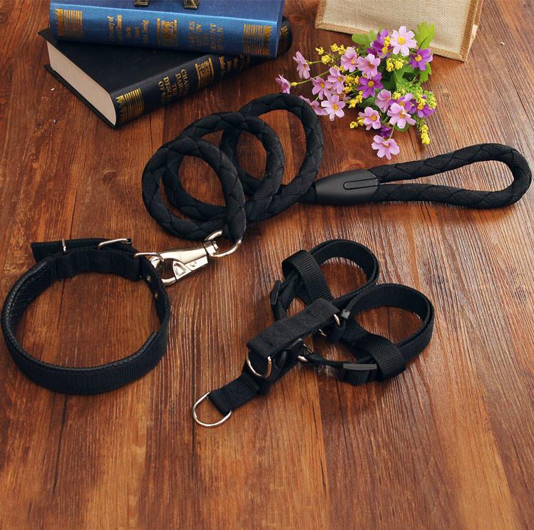 Halsbanden trekkabel jean hondenriem harnas huisdier kraag harness hondenriem pet wandelen harness leash set verstelbare borst