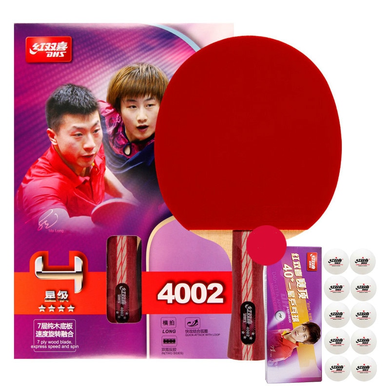 Original Dhs Table Tennis Racket 4002 4006 Ping Pong Paddle Table Tennis Racquet Indoo Sport bat with ball