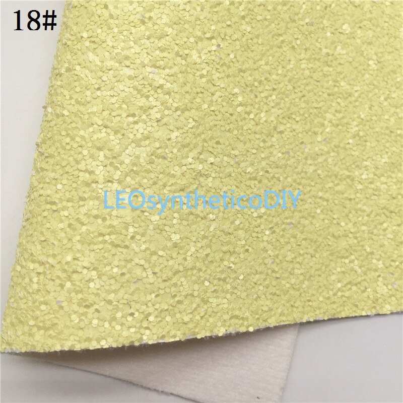 LEOsyntheticoDIY Neon Chunky Glitter Vinyl Fabric Sheet Felt Backing Synthetic Leather Faux Vinil DIY A4 SIZE R033A: 18