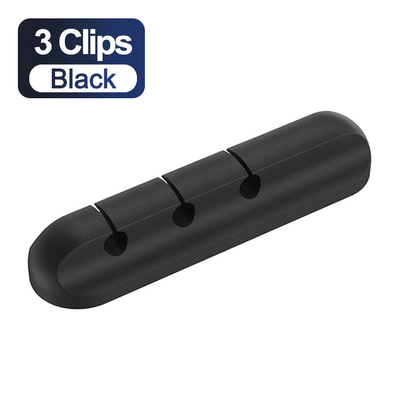 Kabel robić ładowarki USB Organizer przewód robić zarządzania kablami klip robić ładowania oplot na kable klipsy robić myszy przewód słuchawkowy organizer: A-3 clips czarny
