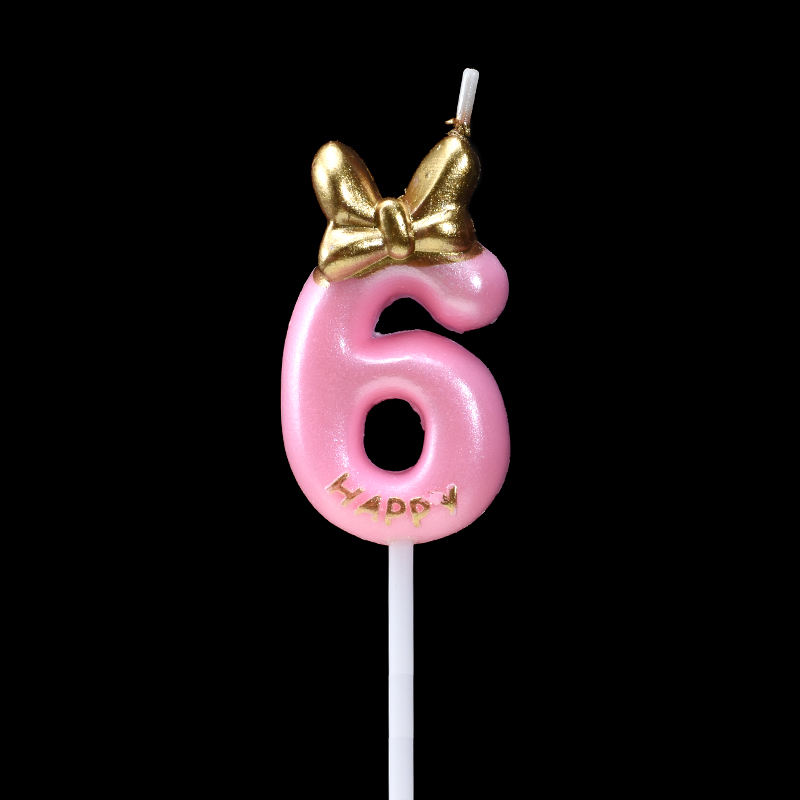 Cakelove bolos de 0 a 9 números, vela para festa de aniversário, itens para bolo, números de bolo, aniversário, festa de idade decorações: Pink 6