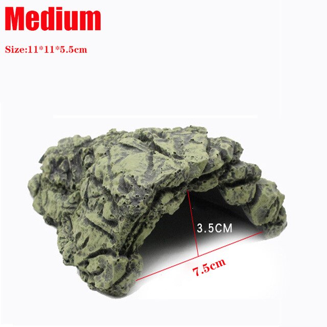 Reptile Hiding Cave Lizard Snake Turtle Hide Rest Cave Reptiles House Basking Hide Habitat Aquarium Landscaping Terrarium Decor: B