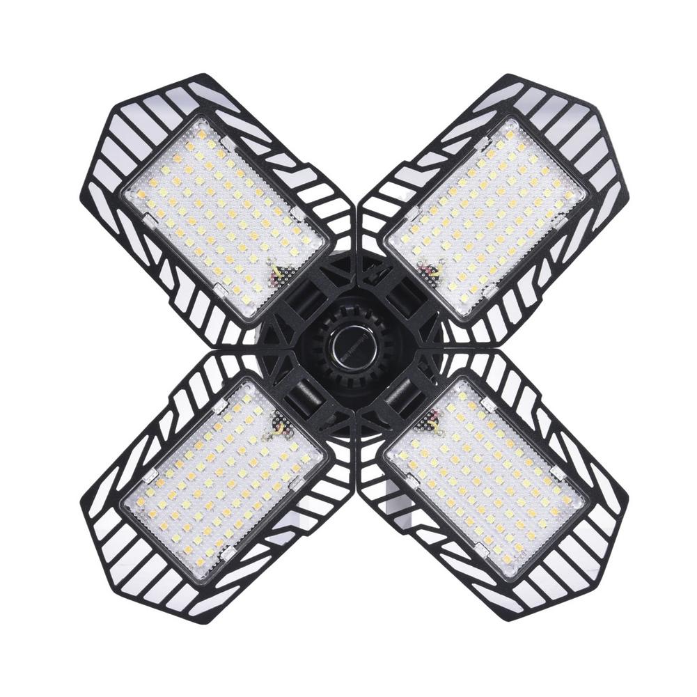 100W Garage Light Remote Control Bluetooth APP Control 3000K-6500K 10000LM Four Leaf Dimmable Adjustable Smart Folding Light