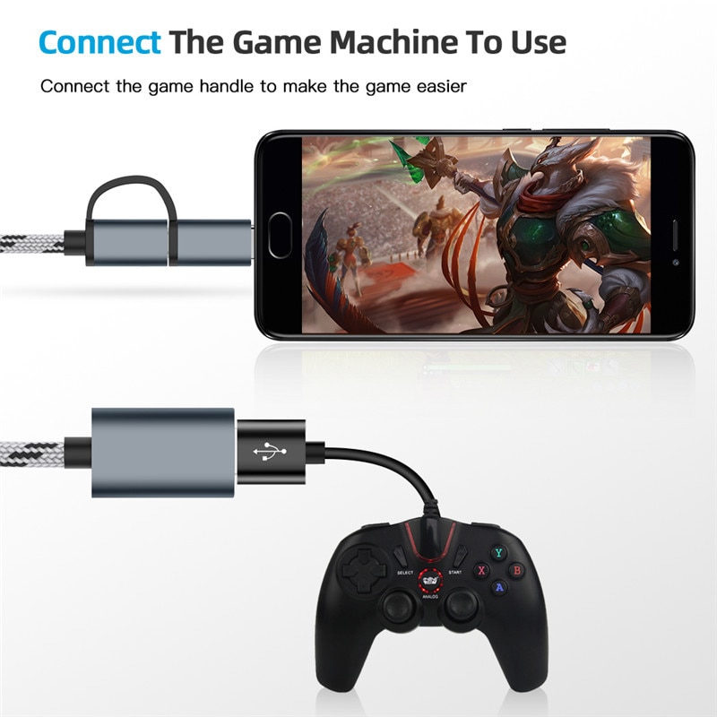 2 en 1 type-c Micro USB vers USB 3.0 Interface femelle OTG adaptateur câble pour Android Samsung S8 accessoires de téléphone portable