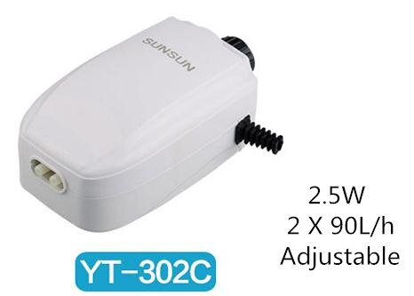 110-240V Ultra Leise Luftpumpe Für Aquarium Aquarium Doppel Outlets Sauerstoff Pumpe Einstellbare Langlebige Pumpe Schwarz körper Hohe Qualit: YT-302C / 220-240v 50hz