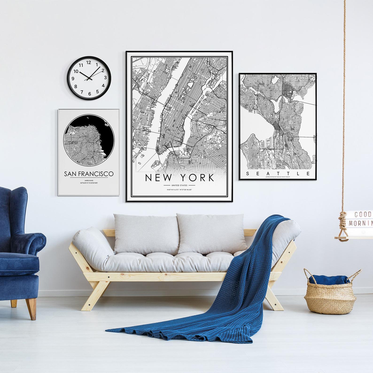CEBU city map Nordic Living Room Decoration Canvas Poster Modern Home Decor Art Print Painting