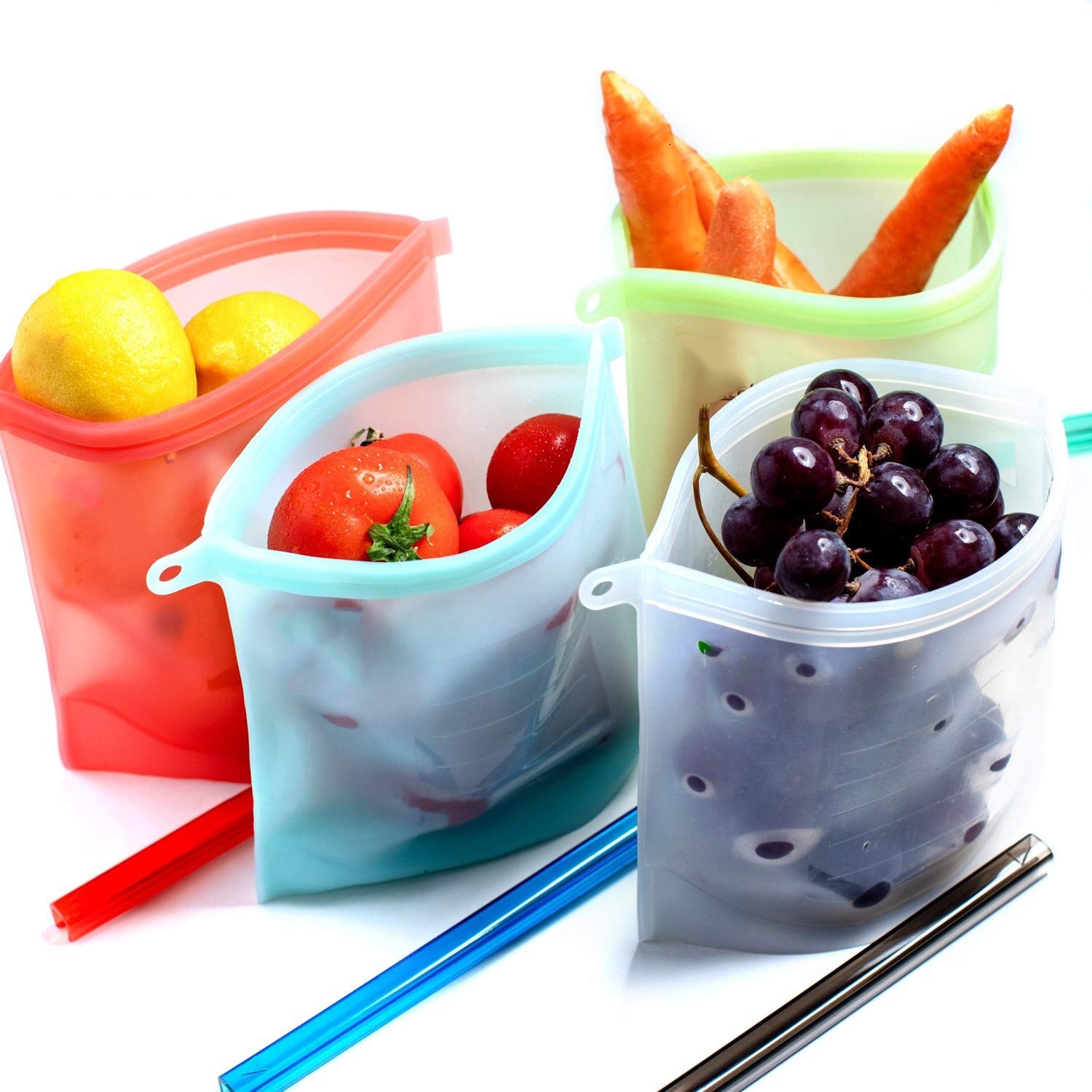 Sealing 1000ml 1500ml Reusable Silicone Food Bag Silicone Food Storage Bags For Food Seal Ziplock Freezer Cooking Fresh Bags