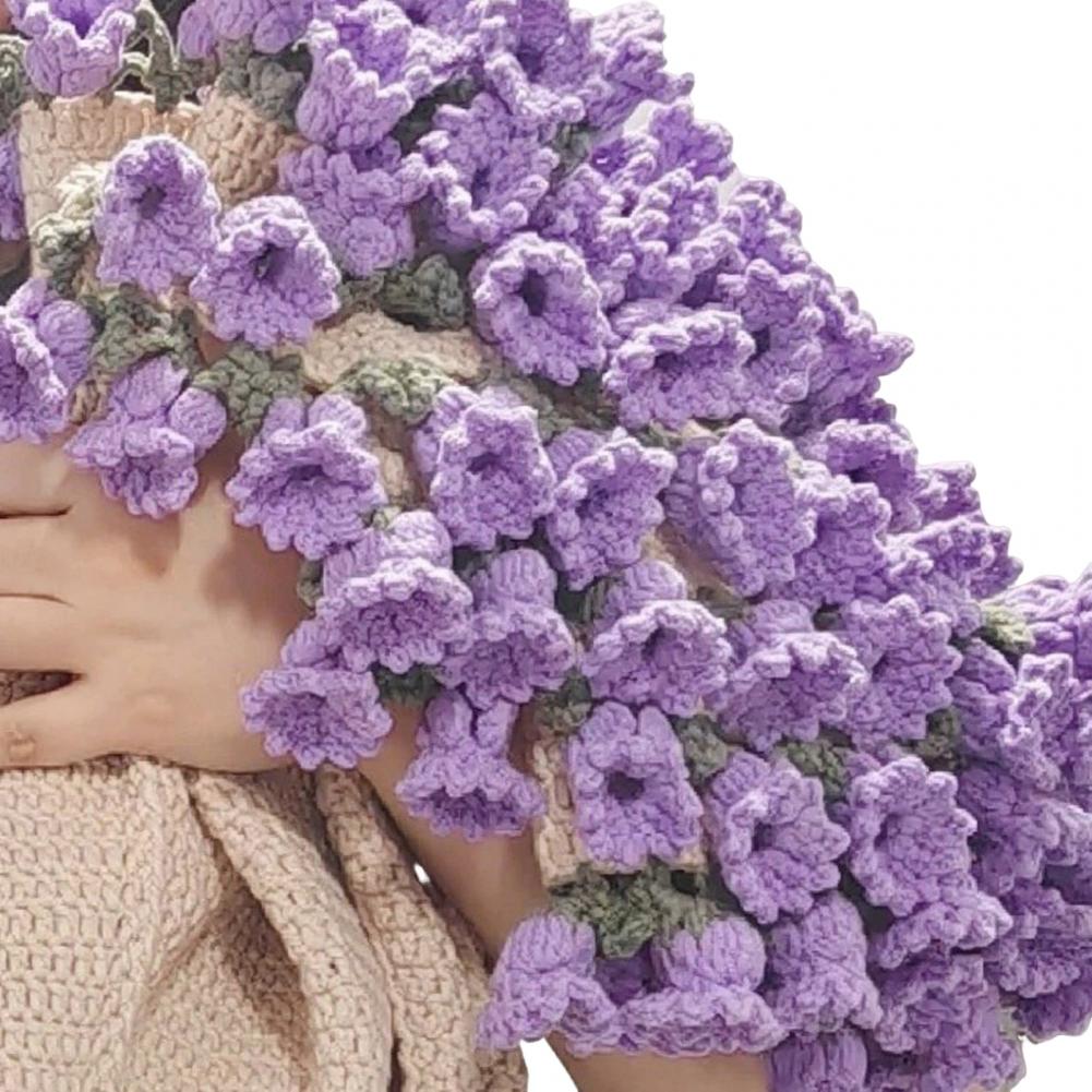 DIY Crochet Rose Bouquet Blanket Kit - Unfinished Handmade Flower Throw for Craft Lovers, Home Decor & Making(80cm, Yarn ): green