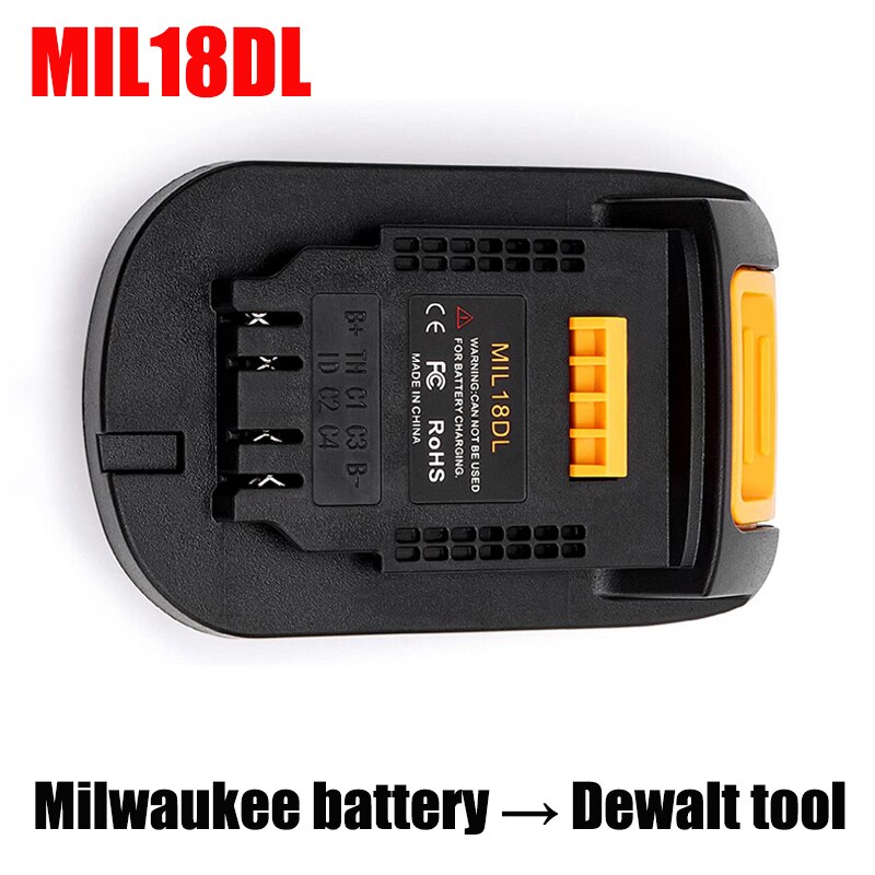 MT20DL Battery Adapter Converter for Makita Bosch Milwaukee M18 18V Li-ion Battery Convert to For Dewalt 18V 20V Power Tools: For Milwaukee to DW