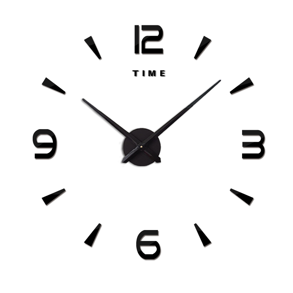 Moda DIY 3D zegar ścienny na projekt salonu lustro akrylowe zegary europa naklejki duże dekoracyjne zegarek kwarcowy zegar ścienny: czarny