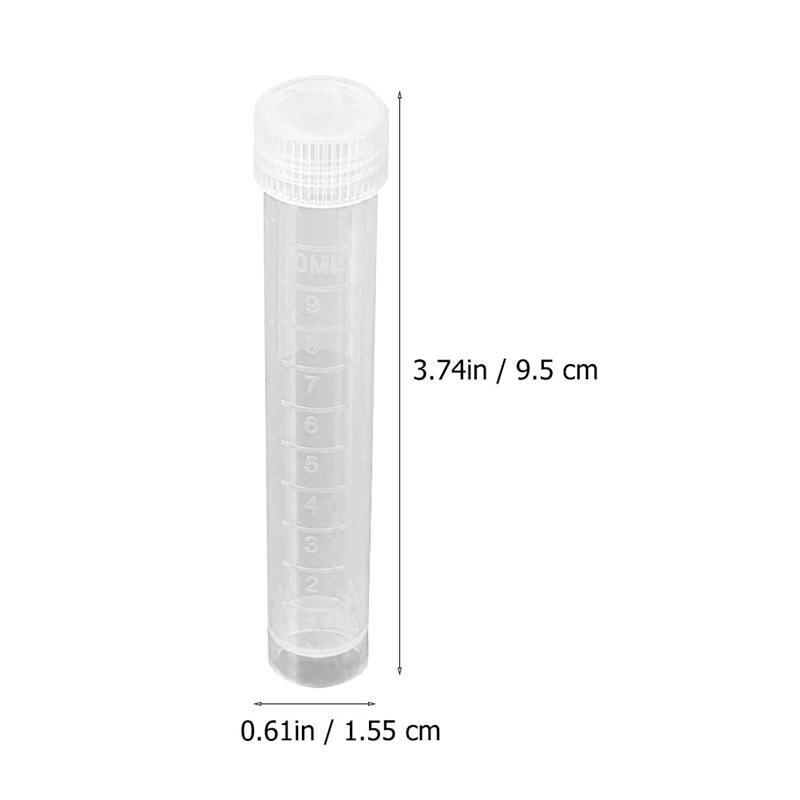 10Pcs 10ml White Freezing Tubes Plastic Vials Sample Tubes with Screw Lid