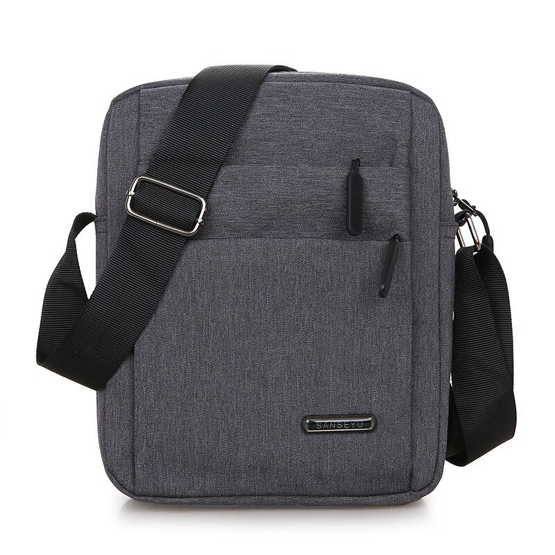 Casual heren schoudertas canvas crossbody tassen herentas handtas capaciteit heren messenger bags dagrugzak: Grijs