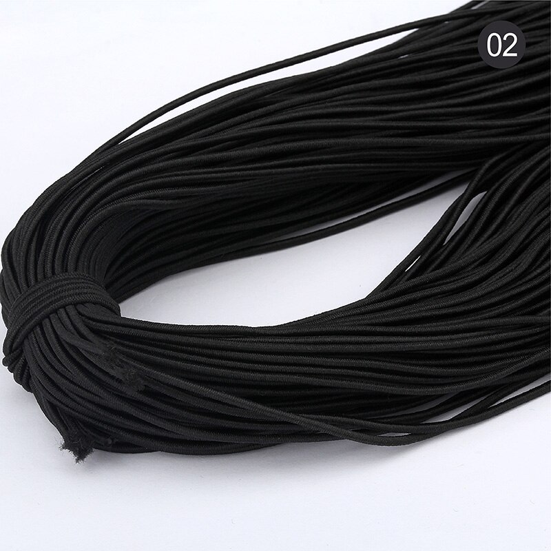 5M 2mm Eco-Friendly Round Rubber Elastic Cord Stretch Elastic Bands Rope Jewelry Bracelets Making Garment Tag DIY Craft: 02