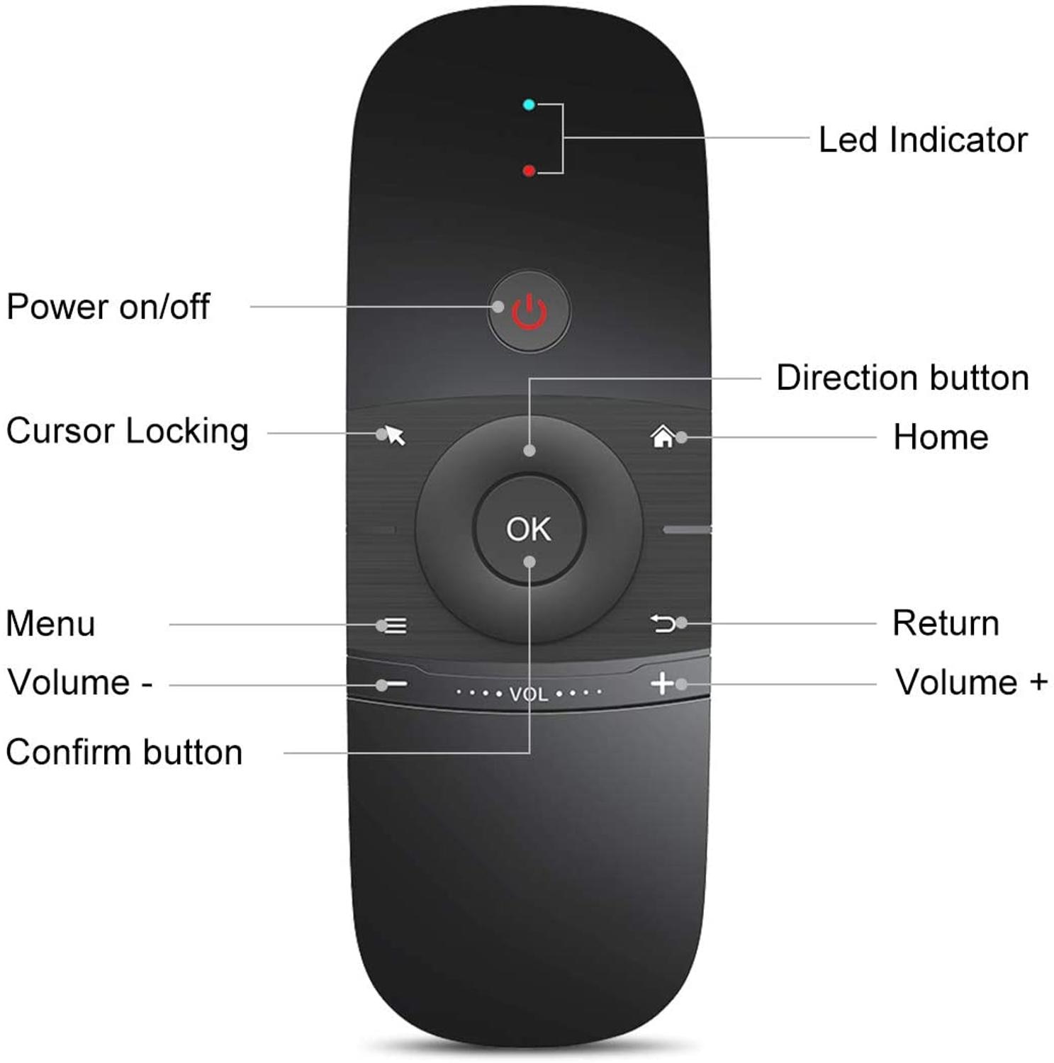 Original Wechip W1 Keyboard Mouse Wireless 2.4G Fly Air Mouse Rechargeble Mini Remote Control For Android Tv Box/Mini PC/TV