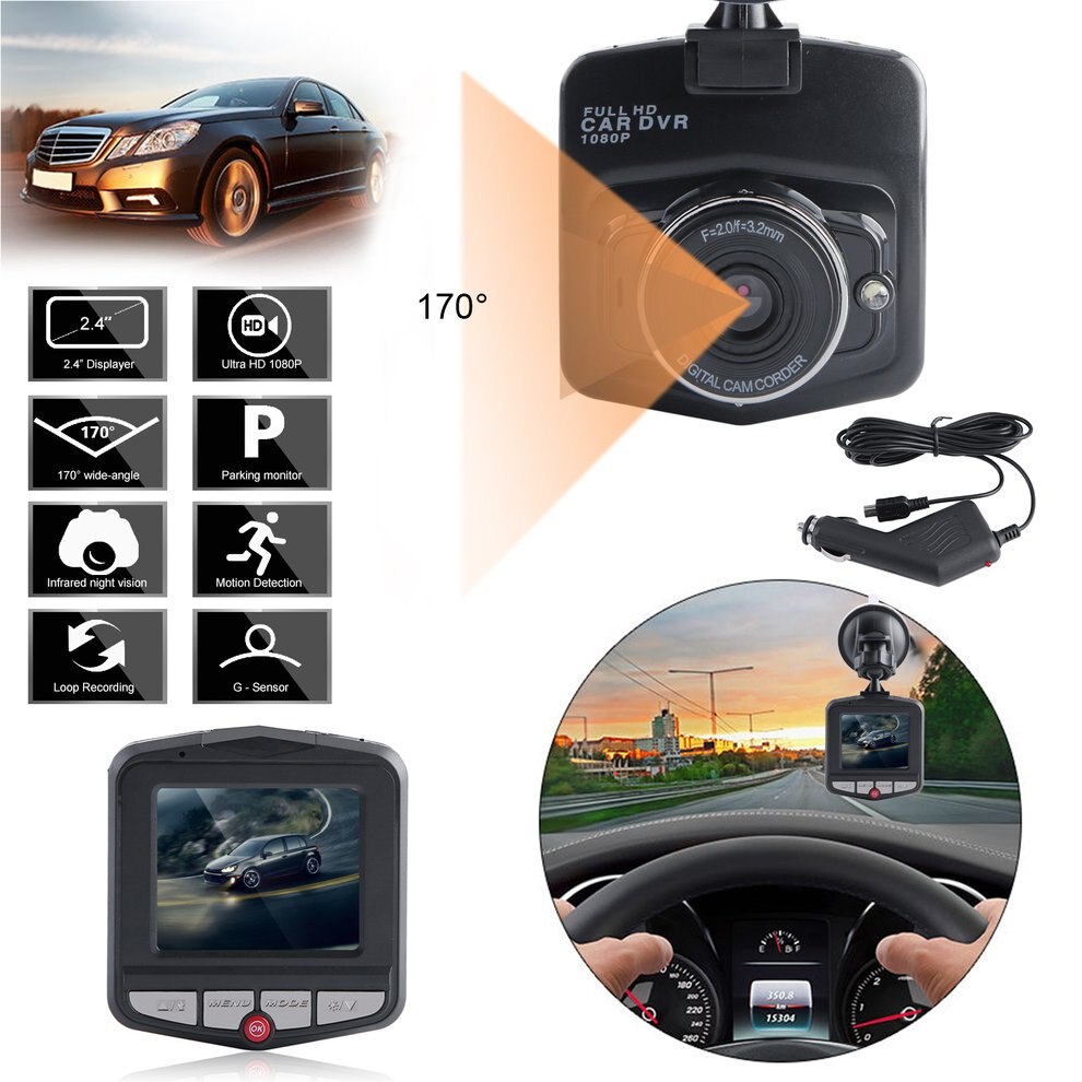 Universele 2.4Inch Full Lens 1080P Auto Auto Camcorder Dvr Vehicle Camera Video Recorder Dash Cam G-Sensor