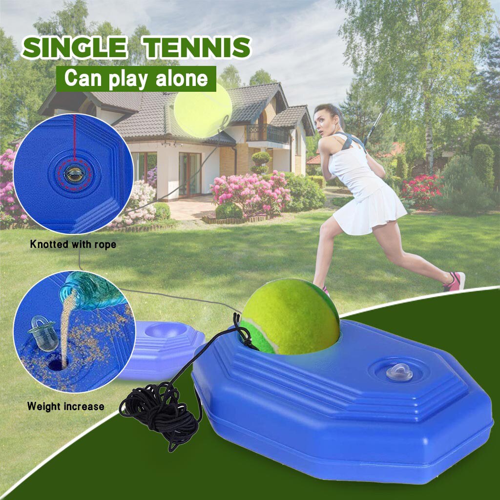 Tennis Trainer Basic Exerciser Tennis Training Tool Met Touw Singles Kloppend Automatische Rebound Rubber Band Sparring Apparaat # P30