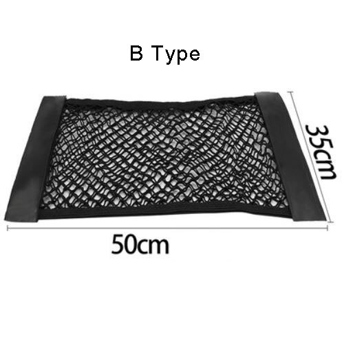 Klittenband sedan kofferbak organizer achterbank rugleuning bagagenet flexibele nylon auto opbergruimte muursticker tas auto accessoires: 50 x 35 b -type