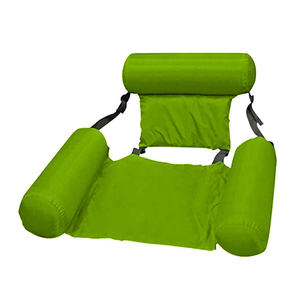 piscina Colchón inflable plegable de PVC para piscina, hamaca de agua, colchón de aire, cama para deportes acuáticos de playa, tumbona: green