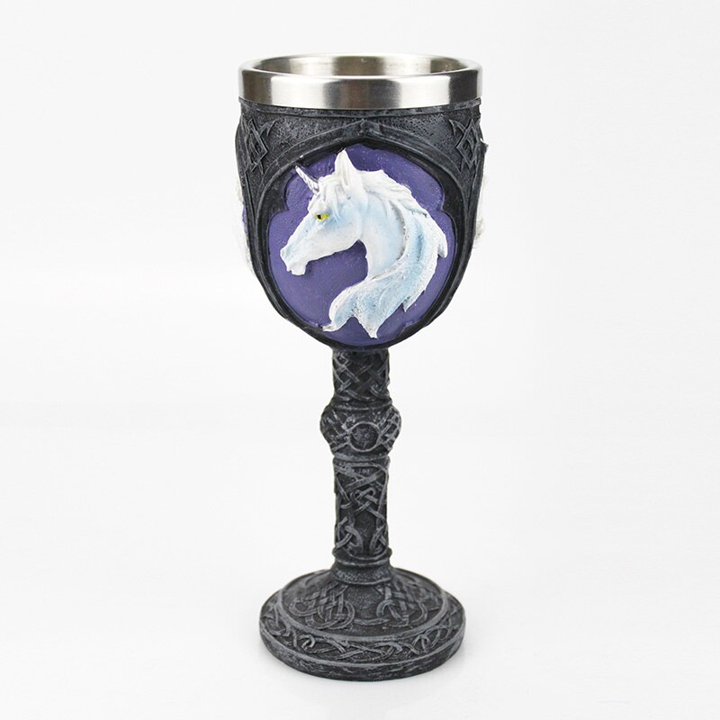 Gothic Wine Goblet Contain Dragon Claw Viking Skeleton Retro Stainless Steel&amp;Resin Wine Glass BEST Halloween Bar Drinkware: 9