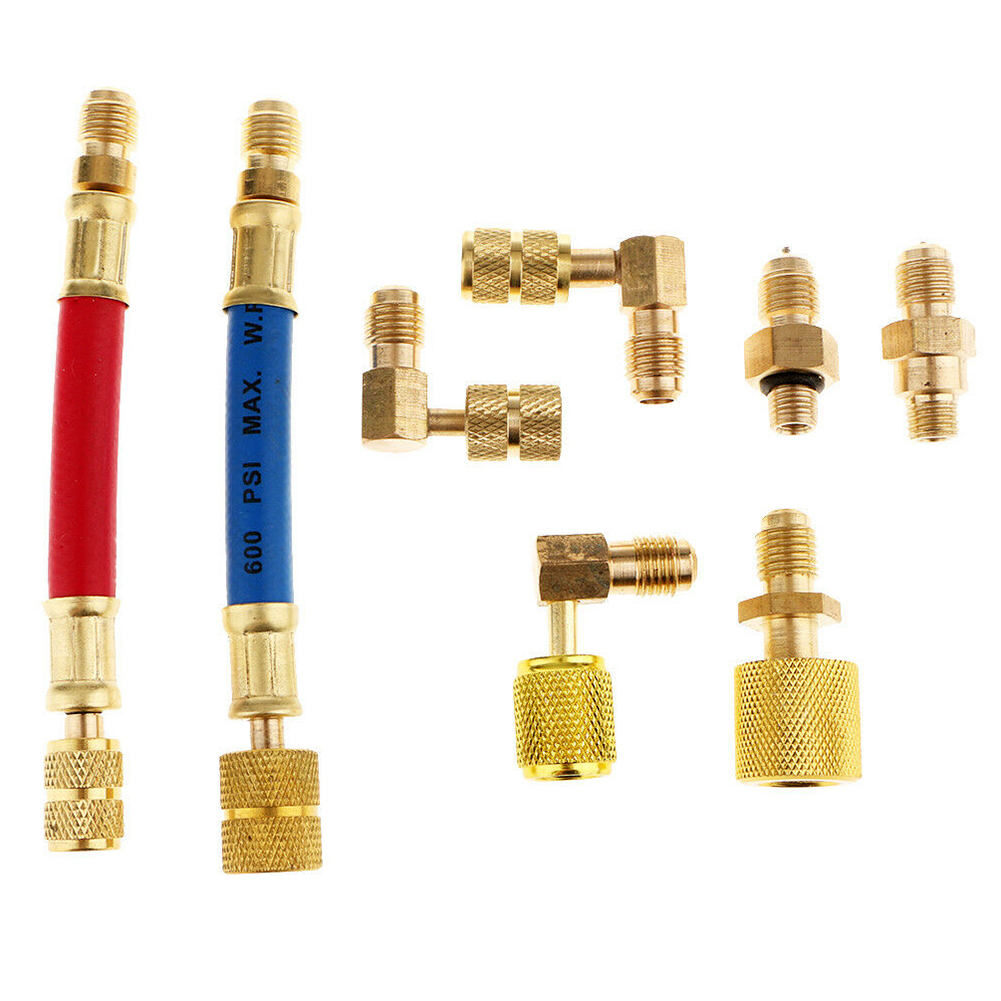 Acoplador de aire acondicionado, herramientas duraderas, reparación de uso portátil para automóviles, ligero para R134A, Juego de adaptadores de refrigeración