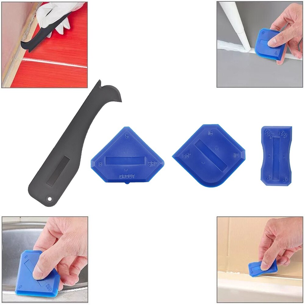 3 In 1 Silicone Sealant Remover Tool Scraper Caulk Mould Smooth Peel Finisher Scraper Grout Removal Useful Hand Tool Kit Set