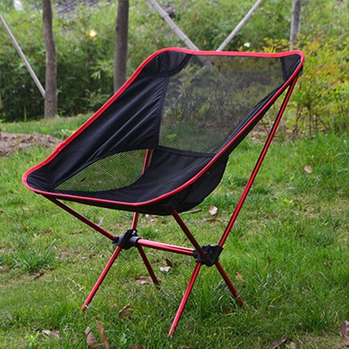 Silla plegable portátil con forma de luna, taburete plegable para pesca, Camping, barbacoa, asiento extensible para senderismo, muebles para el hogar y la Oficina ultraligeros para el jardín: Red