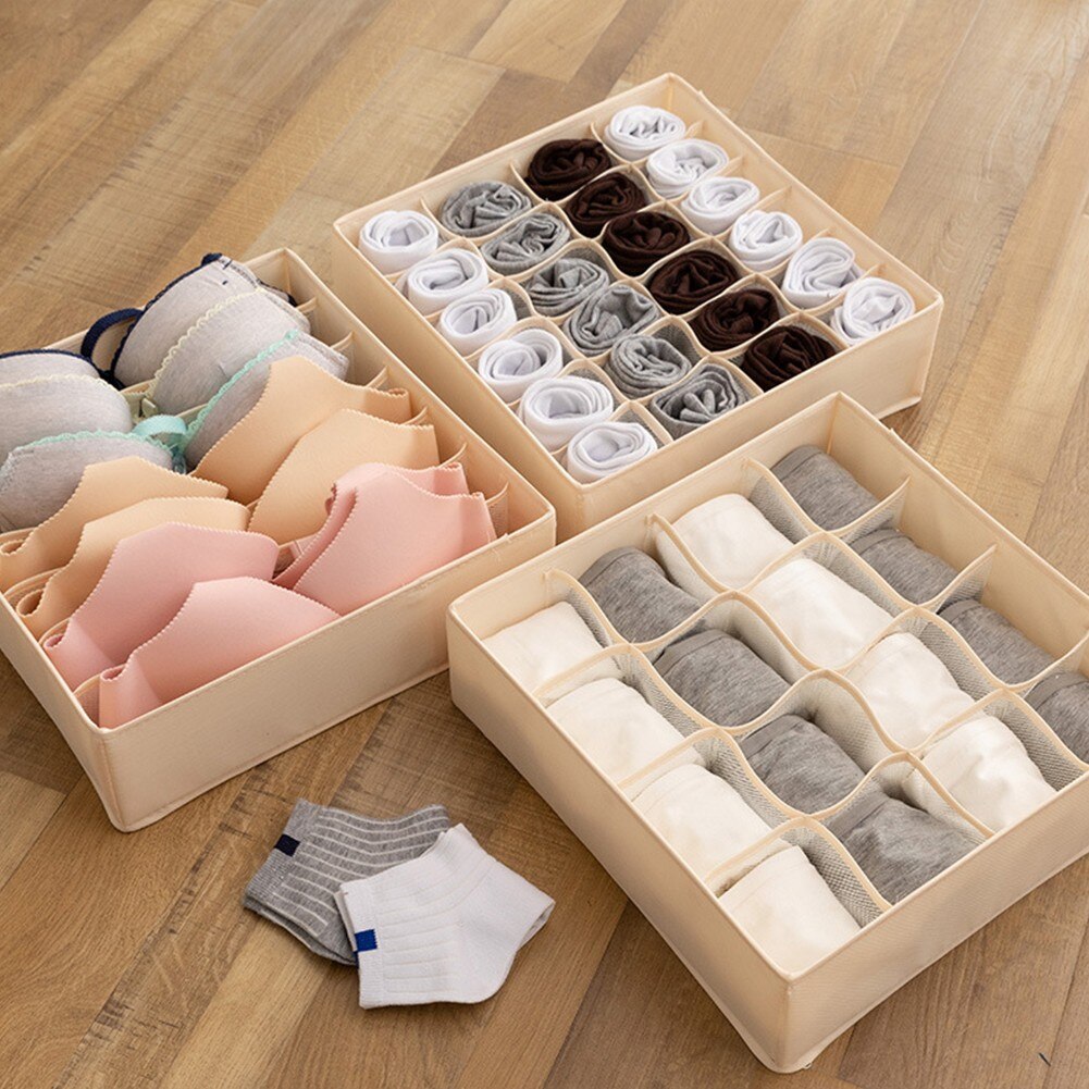 Foldable Underwear Storage Box Socks Closet Organizer Cloth Dividers For Drawers Case Wardrobe Thing Container Home Organization