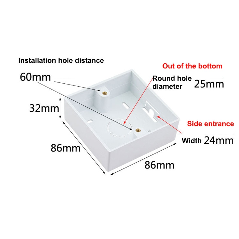 SHIERAK 86 Typ Externe Montage Kasten Kreuzung Kasten Verwendet Für Zauberstab Schalter Und Buchse 86mm * 86mm * 32mm
