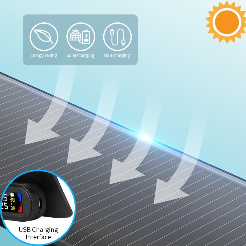 Car TPMS Tire Pressure Monitor System Automatic Brightness Control Solar Charging USB Adjustable IP67 Screen 4 External Sensor
