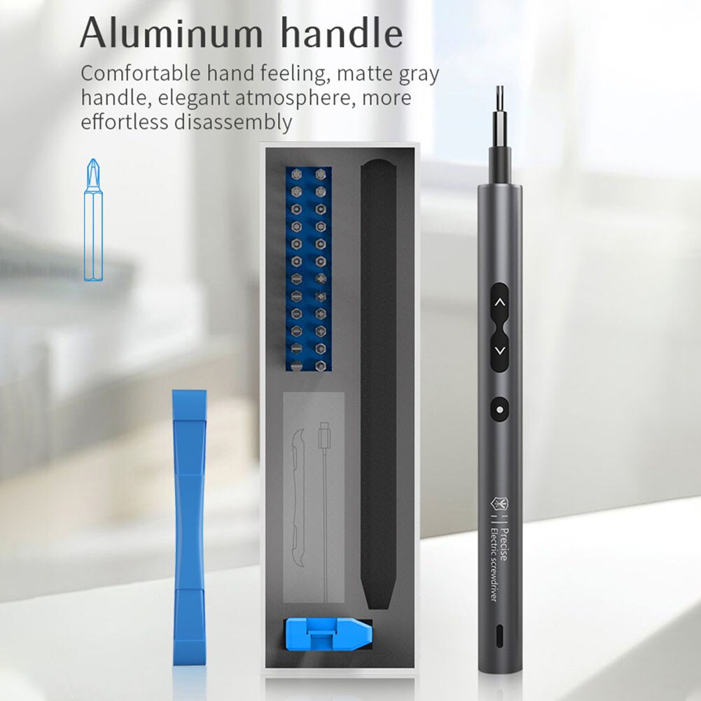 28 In 1 Mini Portable Electric Screwdriver Set Ergonomic Cordless USB Rechargeable Portable Multi-Positional Repair Accessories