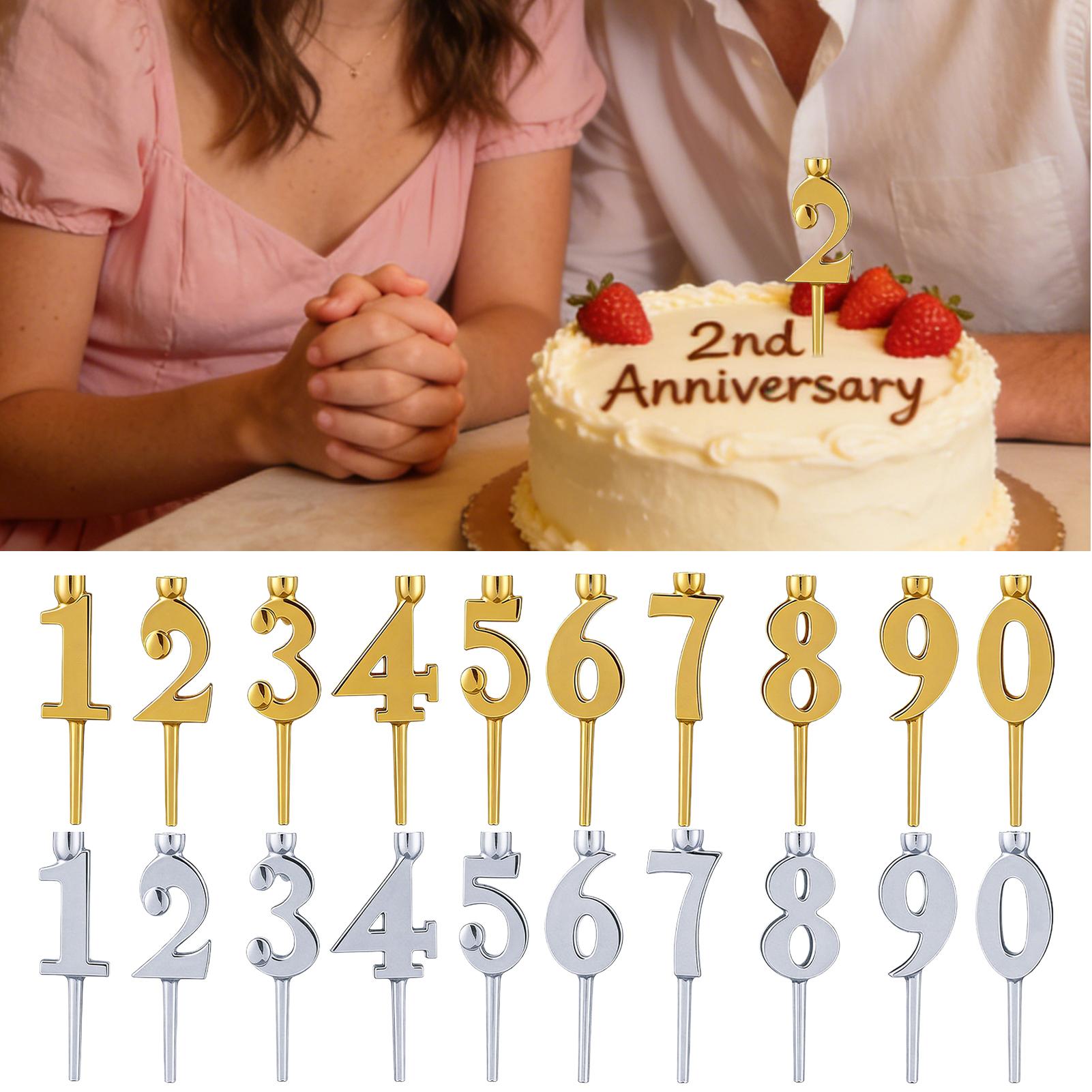 Number Birthday Candle Holders for Cake 10 Pieces Birthday Party Supplies Cake Toppers for Party Planners Home Bakers