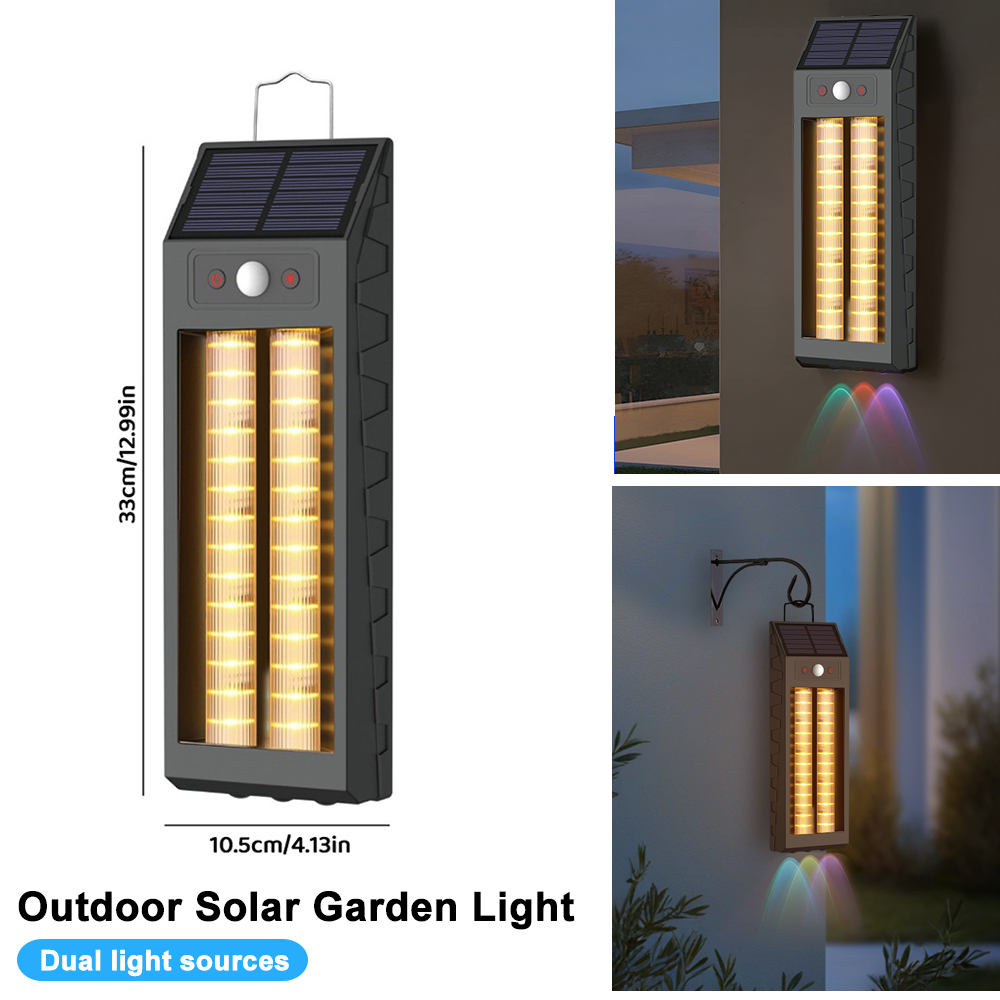 LED Solar Wandlantaarn Buiten Hangende Tuin Camping Verlichting Waterdicht Motion Senso Solar Voordeur Licht Solar Veranda Licht: orange