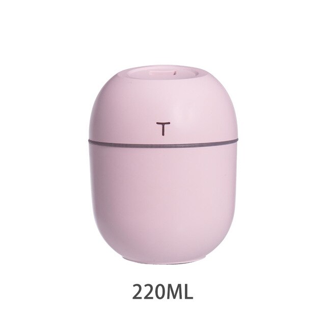 Eloole usb portabel luftfuktare munkflaska aromdiffusor dimmaskin för luftbefuktning på hemmakontoret avtagbar: T4. rosa 