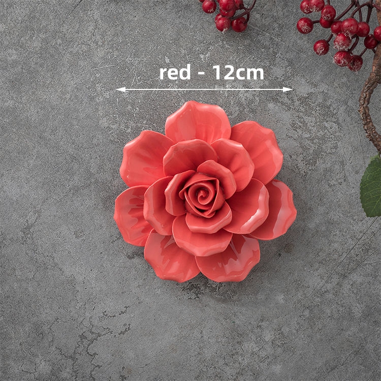 Decoraciones de pared de flores de cerámica creativas, obra de arte de porcelana hecha a mano, artesanía para el hogar, accesorios de decoración, artes decorativas: Amarillo claro