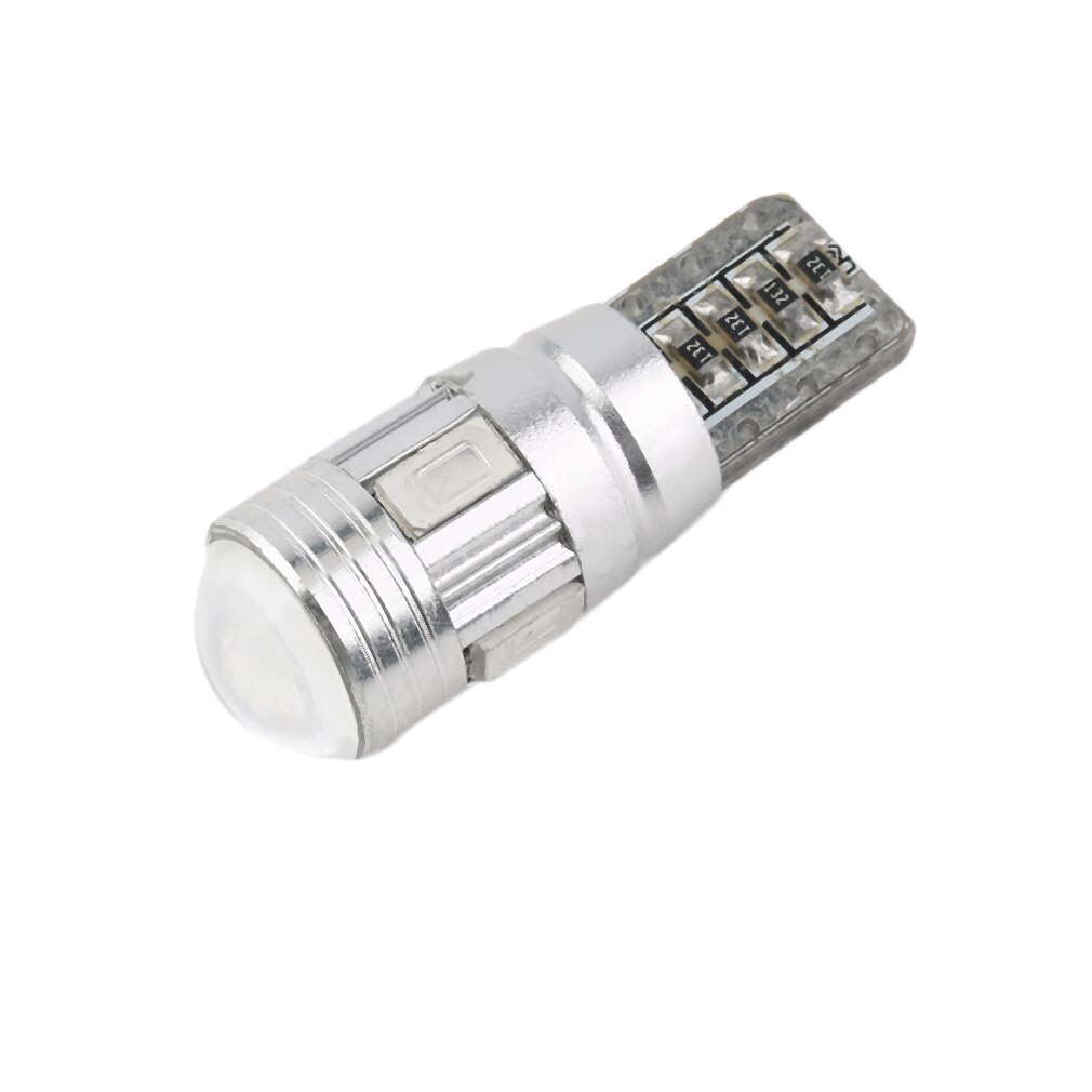 10 stuks  t10 501 w5w auto stadslicht lamp foutloos canbus 6 smd led xenon geel ingebouwde weerstand om herhaaldelijk knipperen te voorkomen