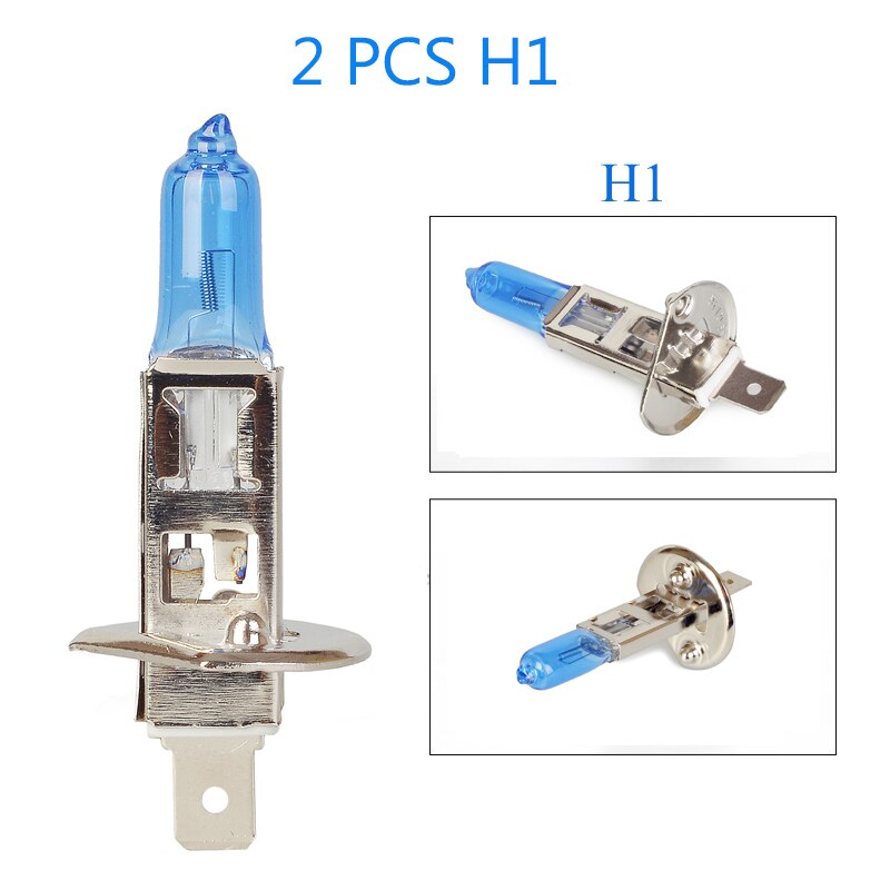 Lámpara halógena para el coche, bombilla de faro H4, H7, H11, H1, 9005, 9006, HB3, HB4, superbrillante, 55W, 5500K, blanco, original, 2 uds, lo más: 2 PCS H1