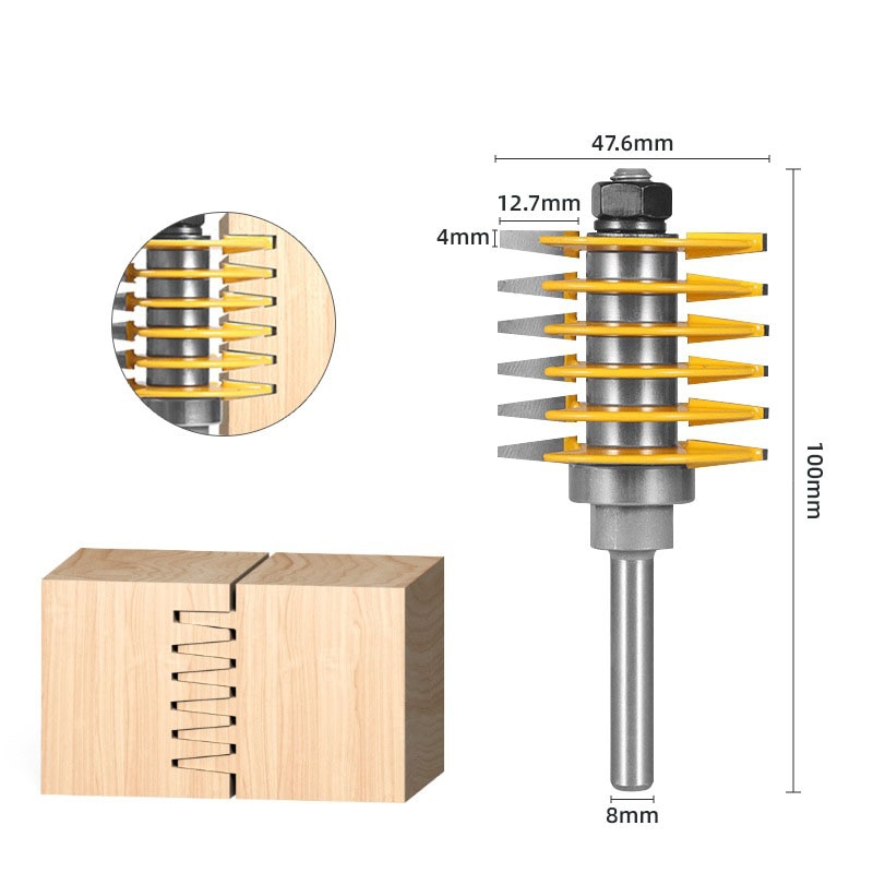1pc 8mm 12mm 12.7mm shank Brand 2 Teeth Adjustable Finger Joint Router Bit Tenon Cutter Industrial Grade for Wood Tool